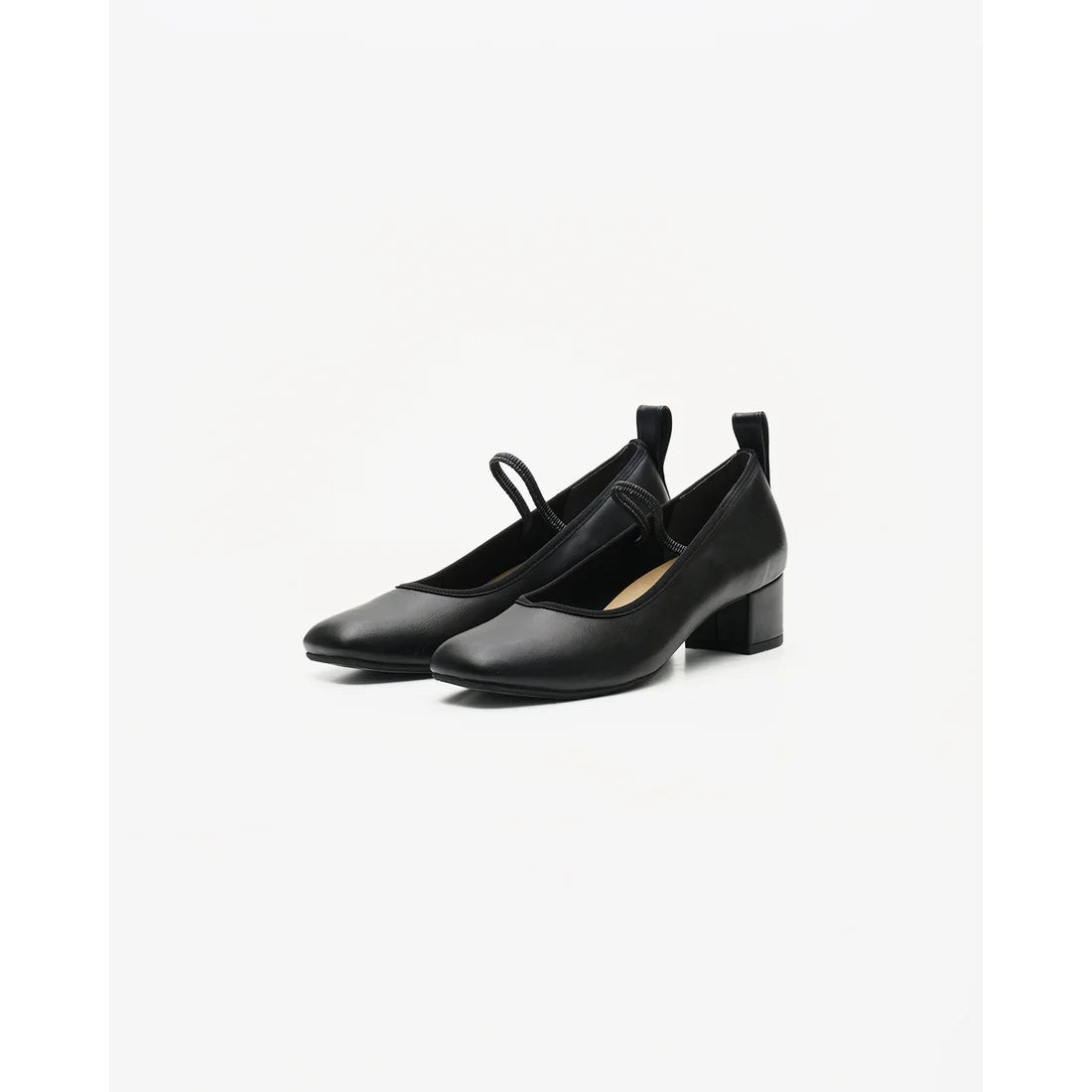 日本製 Emma Francis 鬆緊帶 4cm 高跟鞋 (黑色光面) 4002b-P 101 BLK