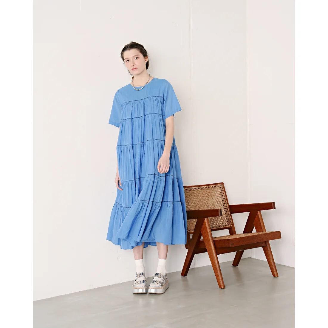 日本製 Emma Francis 厚底光面環扣涼鞋 (銀色) 1034b M162 SLV