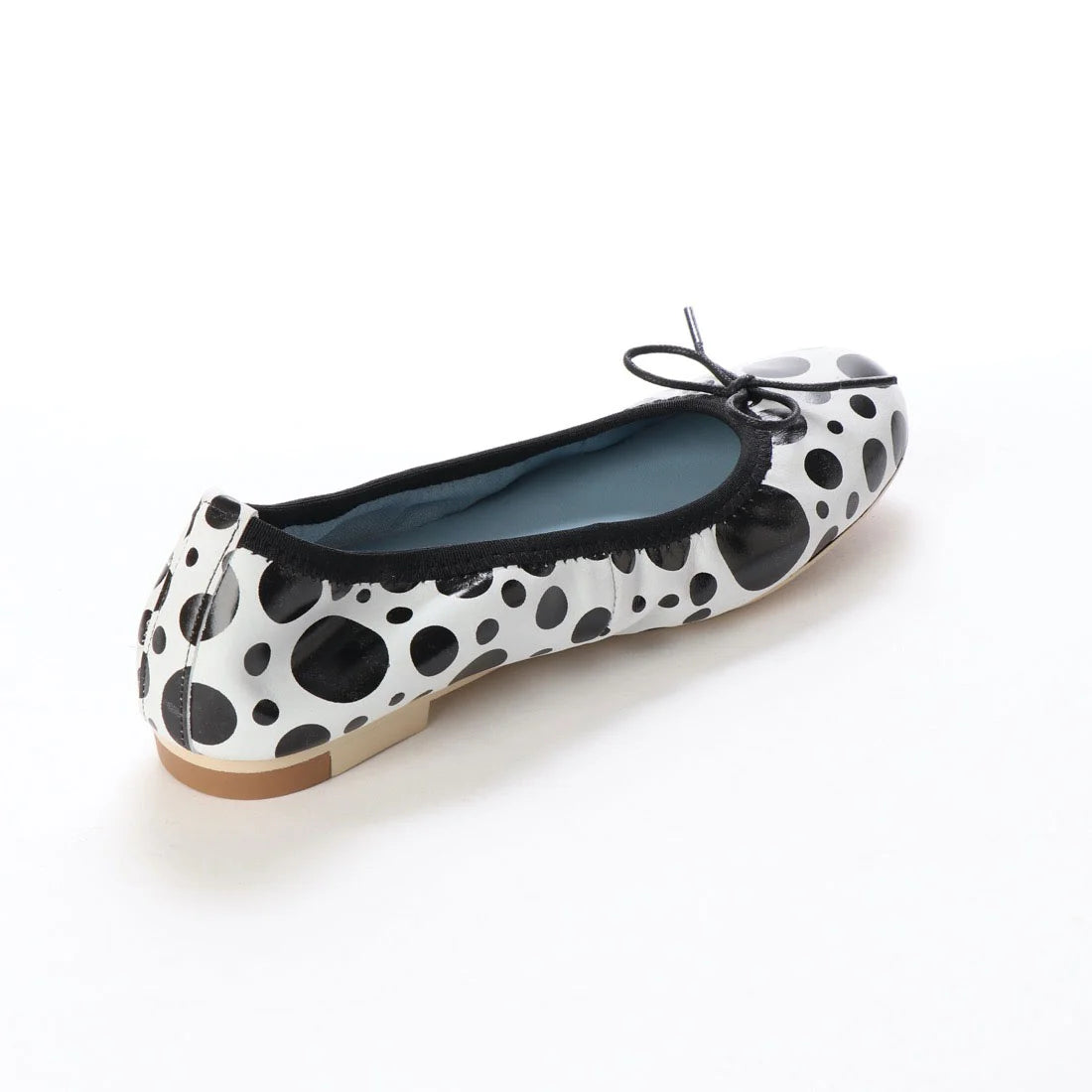 日本製 Emma Francis 神戶牛真皮圓頭平底芭蕾晴雨鞋 (EFx02p KS501)(Dot Pattern White)(ドット柄 ホワイト)