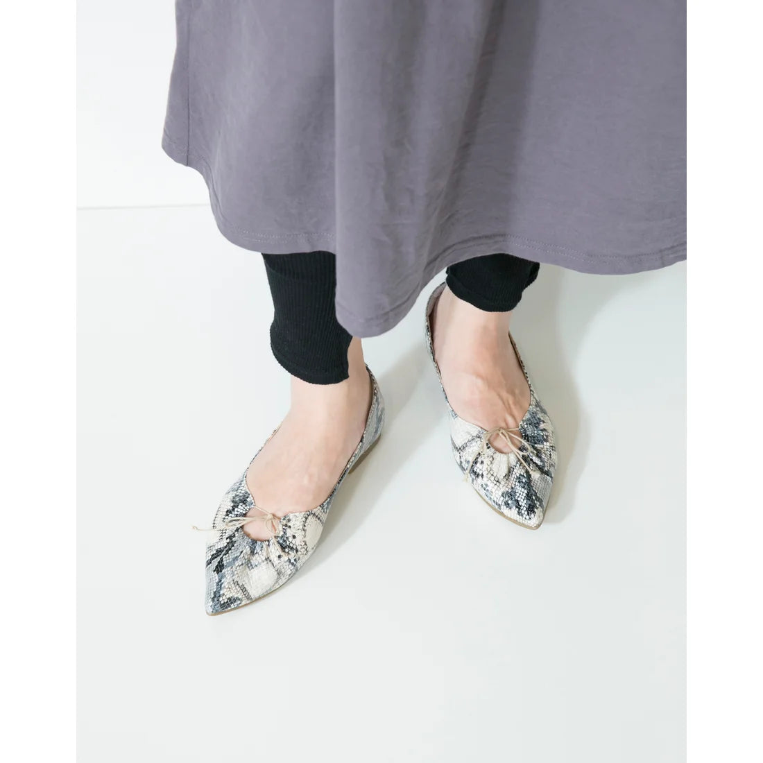 日本製 Emma Francis 尖頭平底芭蕾舞鞋 (EFx06a P368)(Python pattern smooth)(パイソン柄 スムース)