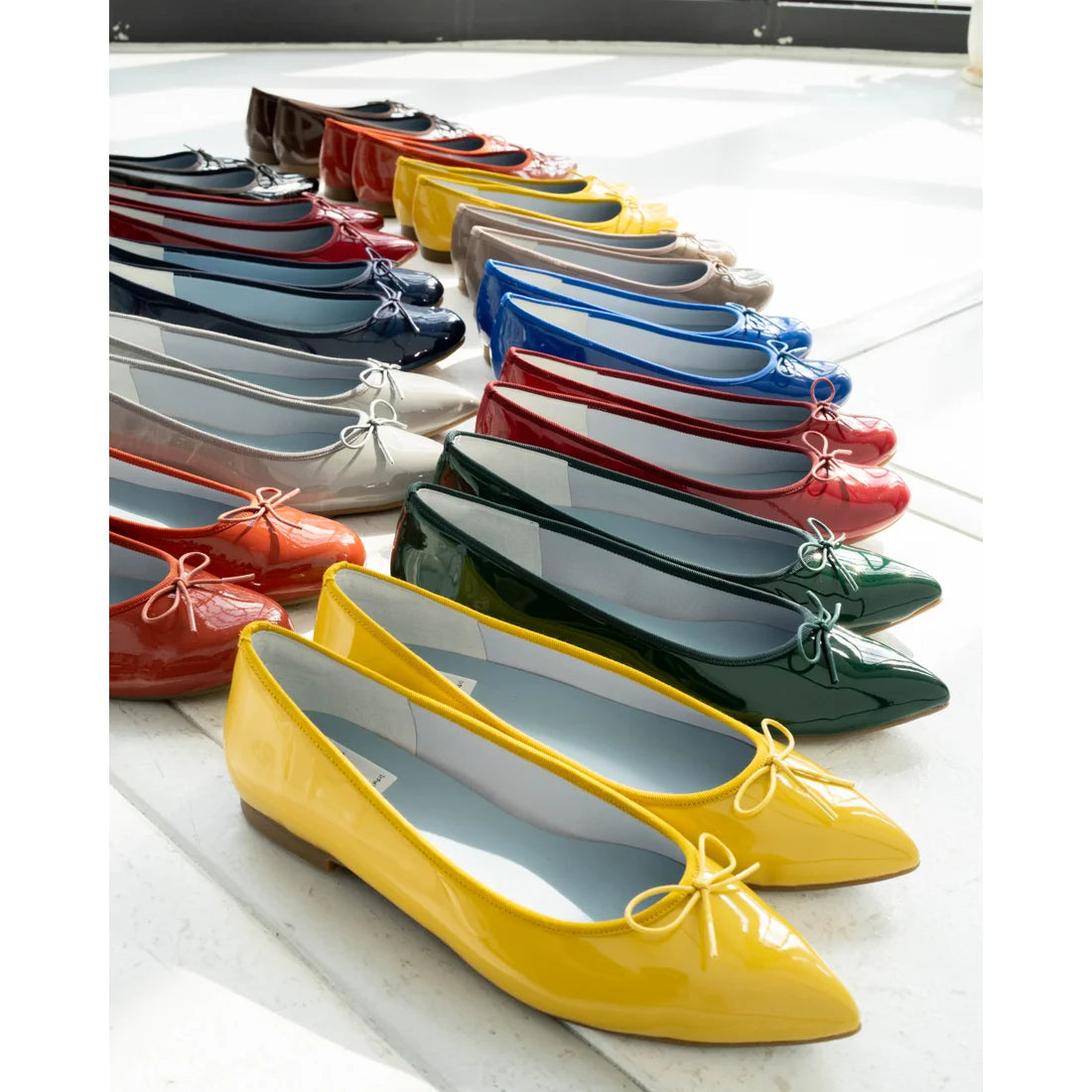 日本製 Emma Francis 圓頭平底芭蕾舞晴雨鞋 (02a-E 117) (Navy Enamel)(ネイビー エナメル)