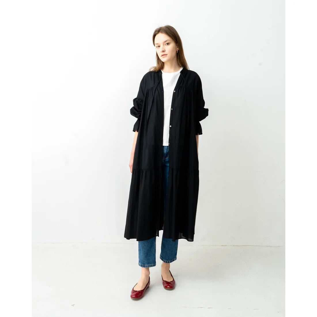 日本製 Emma Francis 圓頭平底芭蕾舞晴雨鞋 (02a-E 135) (Dark Red Enamel)(ダークレッド エナメル)