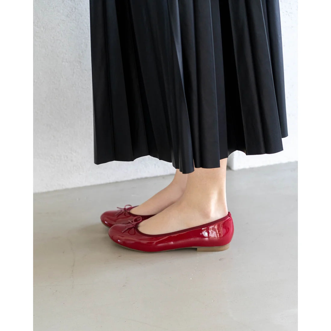 日本製 Emma Francis 圓頭平底芭蕾舞晴雨鞋 (02a-E 135) (Dark Red Enamel)(ダークレッド エナメル)