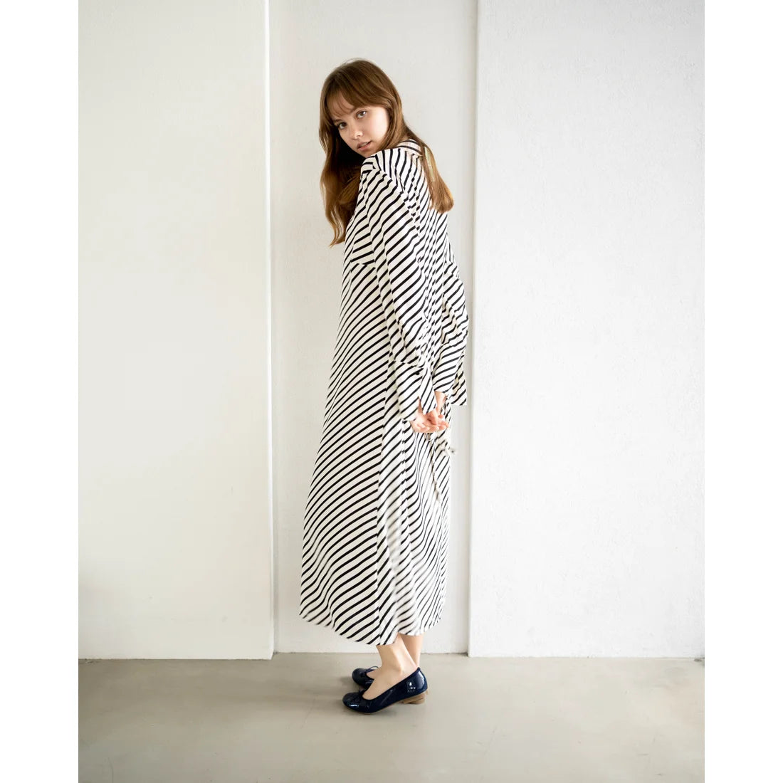 日本製 Emma Francis 圓頭平底芭蕾舞晴雨鞋 (02a-E 117) (Navy Enamel)(ネイビー エナメル)