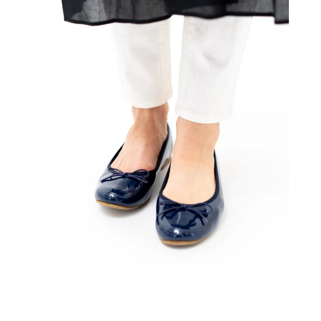 日本製 Emma Francis 圓頭平底芭蕾舞晴雨鞋 (02a-E 117) (Navy Enamel)(ネイビー エナメル)