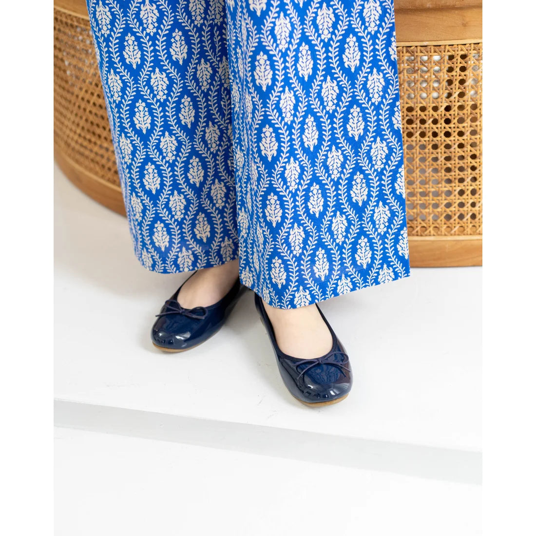 日本製 Emma Francis 圓頭平底芭蕾舞晴雨鞋 (02a-E 117) (Navy Enamel)(ネイビー エナメル)