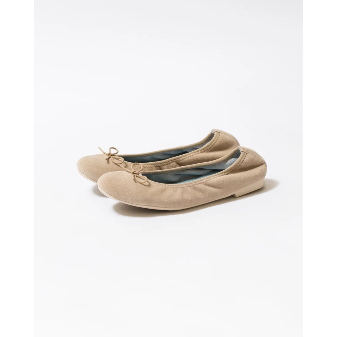 日本製【珍珠色調防水】Emma Francis 真皮 圓頭平底芭蕾舞鞋(02b-L S108)(Beige leather suede)(ベージュ レザースエード)