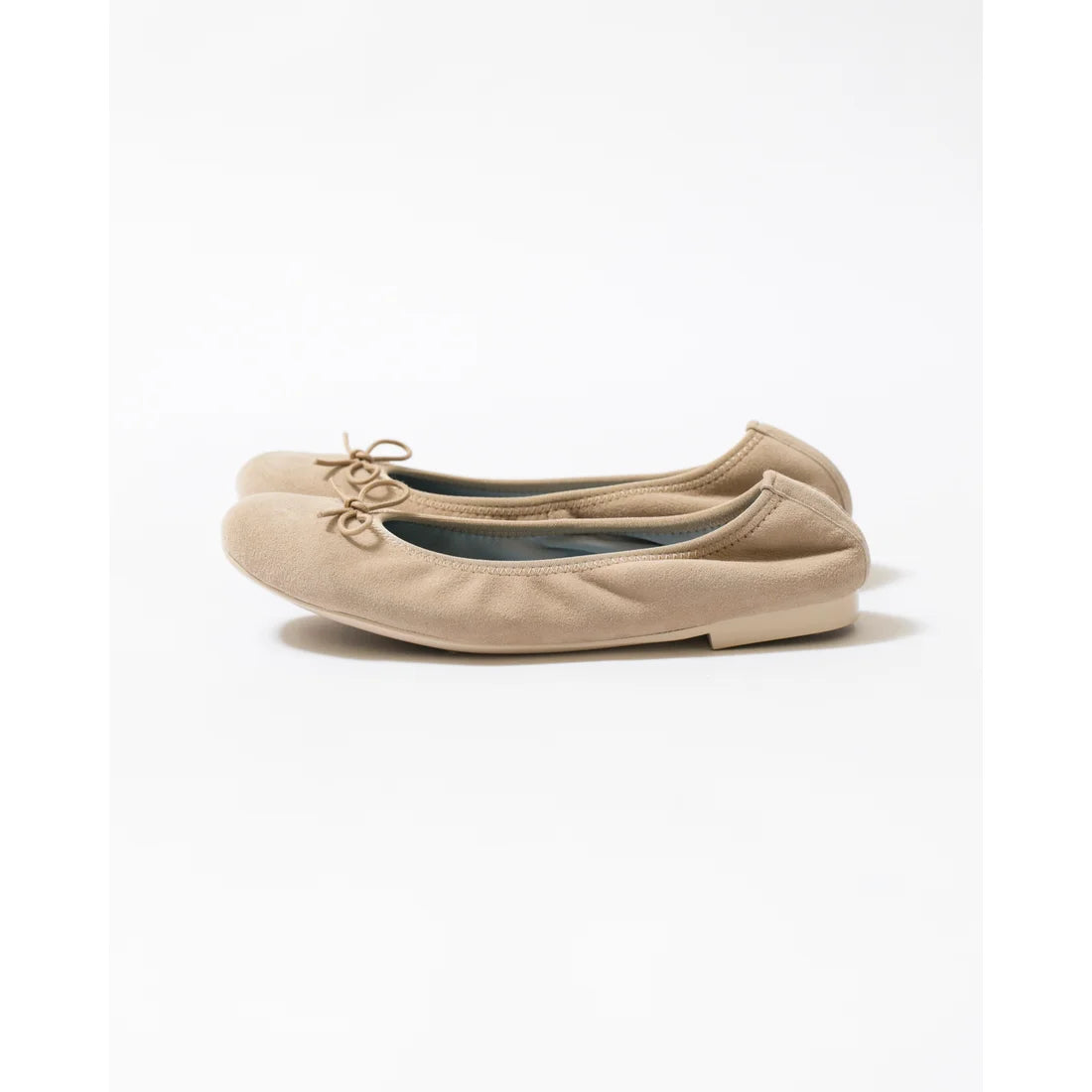 日本製【珍珠色調防水】Emma Francis 真皮 圓頭平底芭蕾舞鞋(02b-L S108)(Beige leather suede)(ベージュ レザースエード)