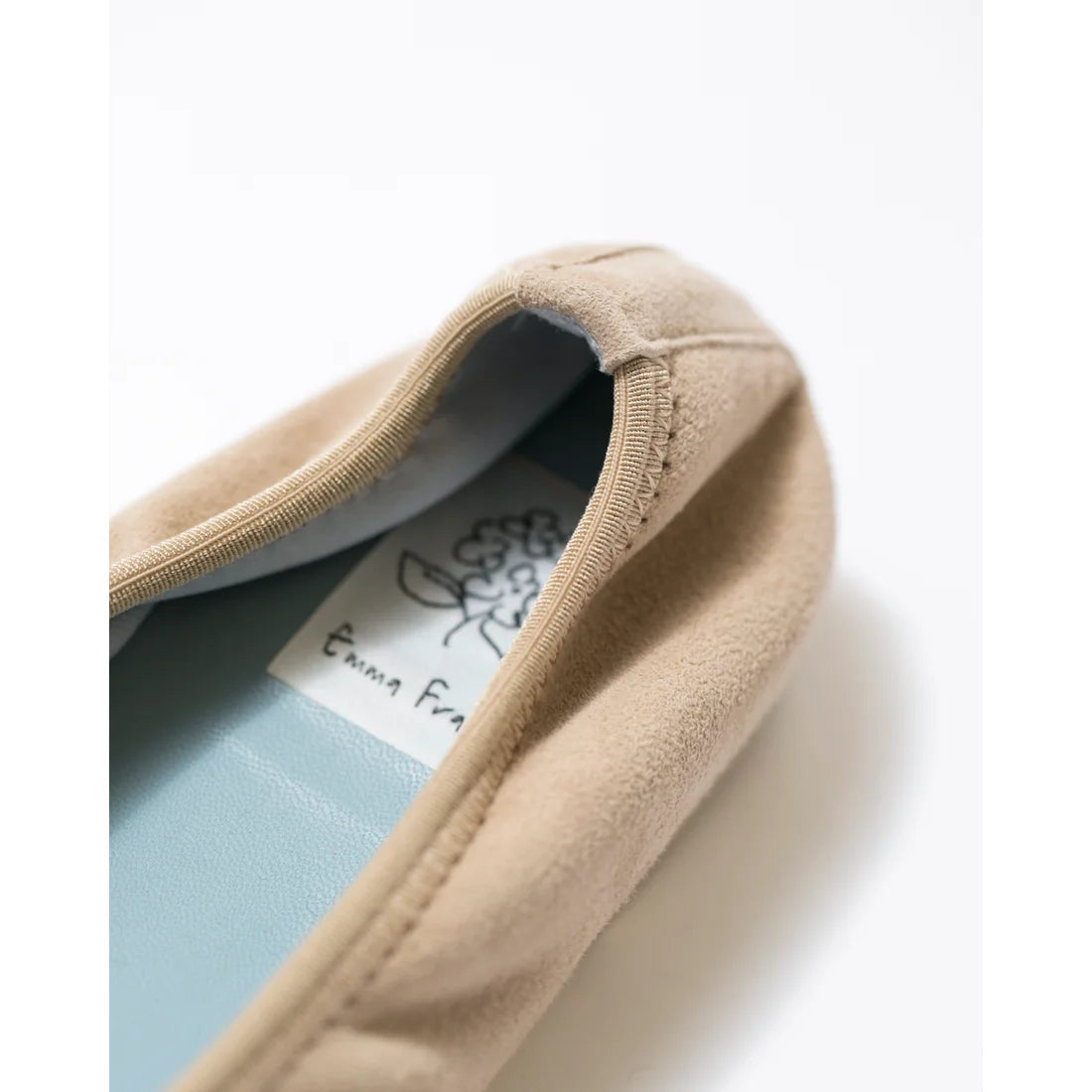 日本製【珍珠色調防水】Emma Francis 真皮 圓頭平底芭蕾舞鞋(02b-L S108)(Beige leather suede)(ベージュ レザースエード)