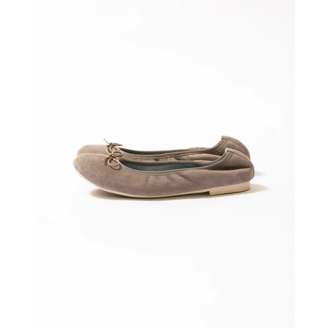 日本製【珍珠色調防水】Emma Francis 真皮 圓頭平底芭蕾舞鞋(02b-L S155)(Charcoal grey leather suede)(チャコールグレー レザースエード)