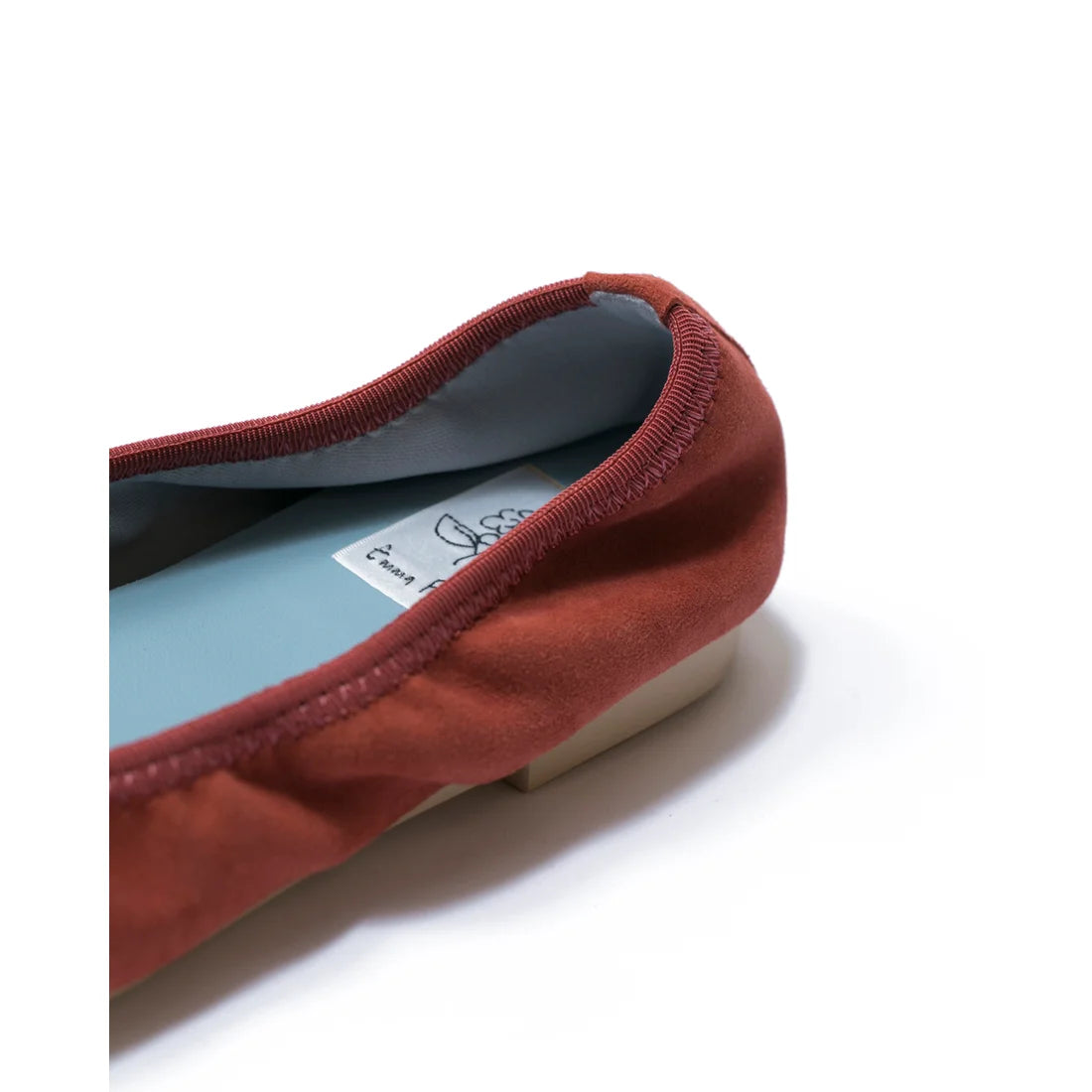 日本製【珍珠色調防水】Emma Francis 真皮 圓頭平底芭蕾舞鞋(02b-L S129)(orange leather suede)(オレンジ レザースエード)