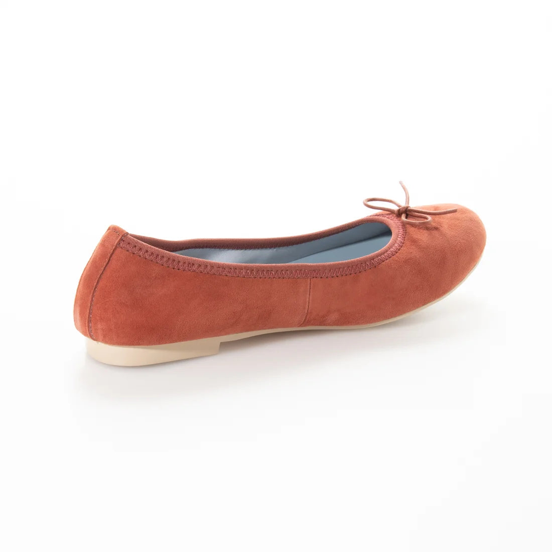 日本製【珍珠色調防水】Emma Francis 真皮 圓頭平底芭蕾舞鞋(02b-L S129)(orange leather suede)(オレンジ レザースエード)