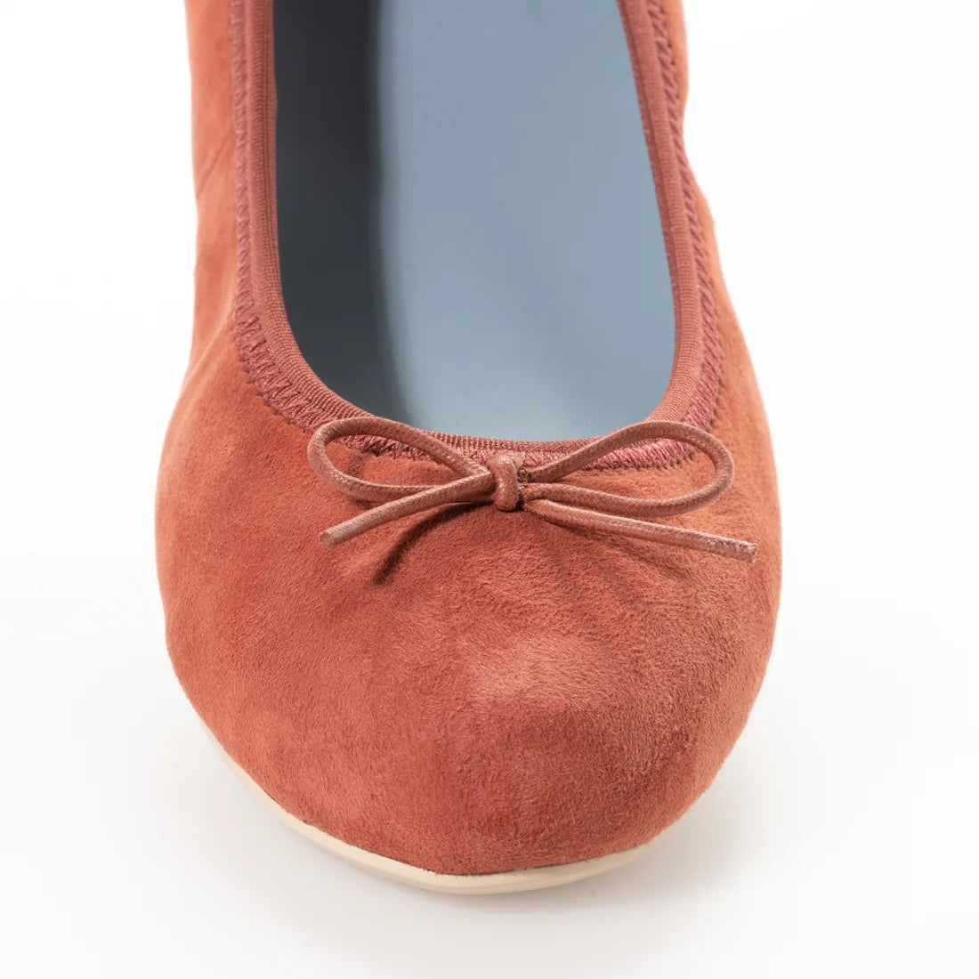 日本製【珍珠色調防水】Emma Francis 真皮 圓頭平底芭蕾舞鞋(02b-L S129)(orange leather suede)(オレンジ レザースエード)