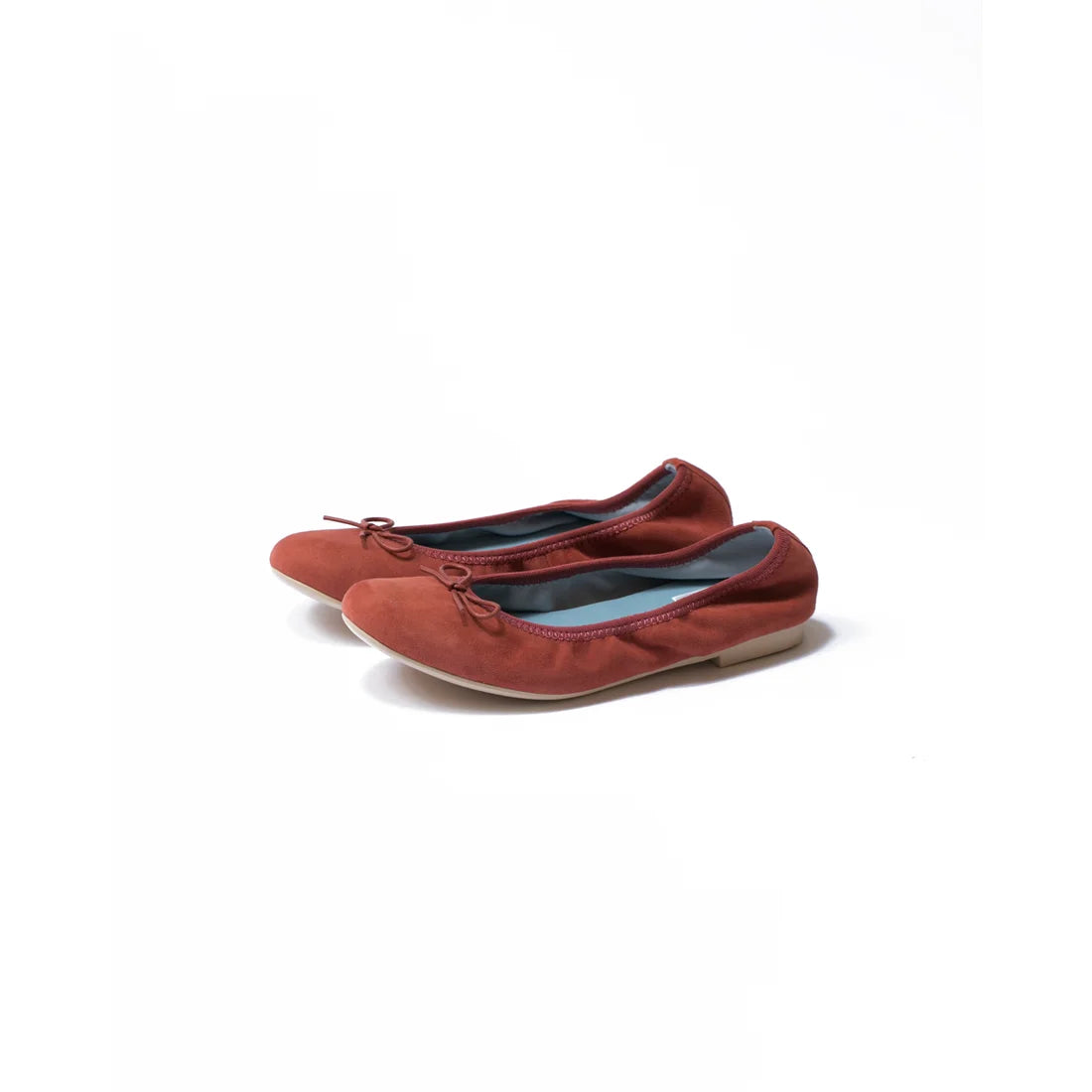 日本製【珍珠色調防水】Emma Francis 真皮 圓頭平底芭蕾舞鞋(02b-L S129)(orange leather suede)(オレンジ レザースエード)
