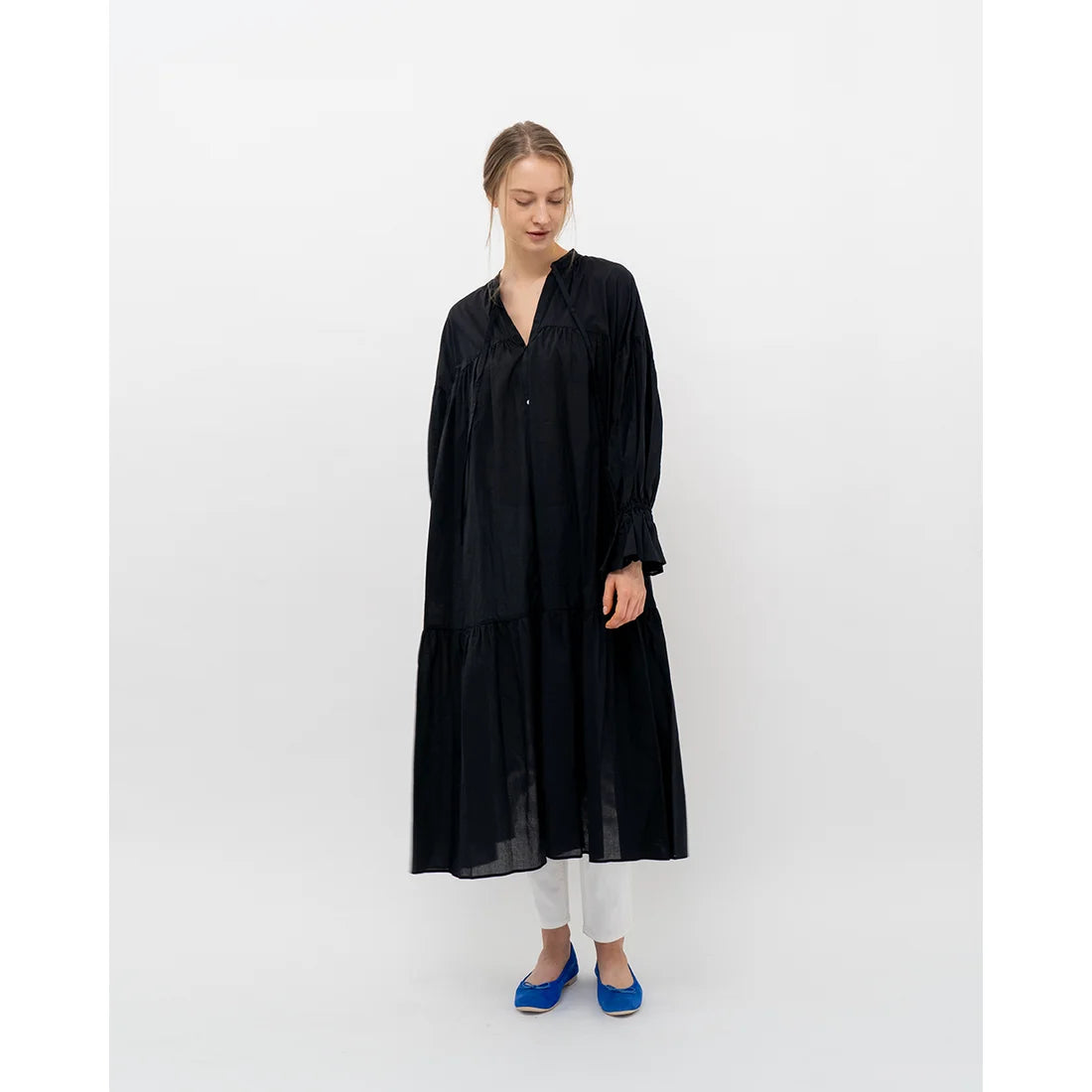 日本製【珍珠色調防水】Emma Francis 真皮 圓頭平底芭蕾舞鞋(02b-L S120)(Blue leather suede)(ブルー レザースエード)