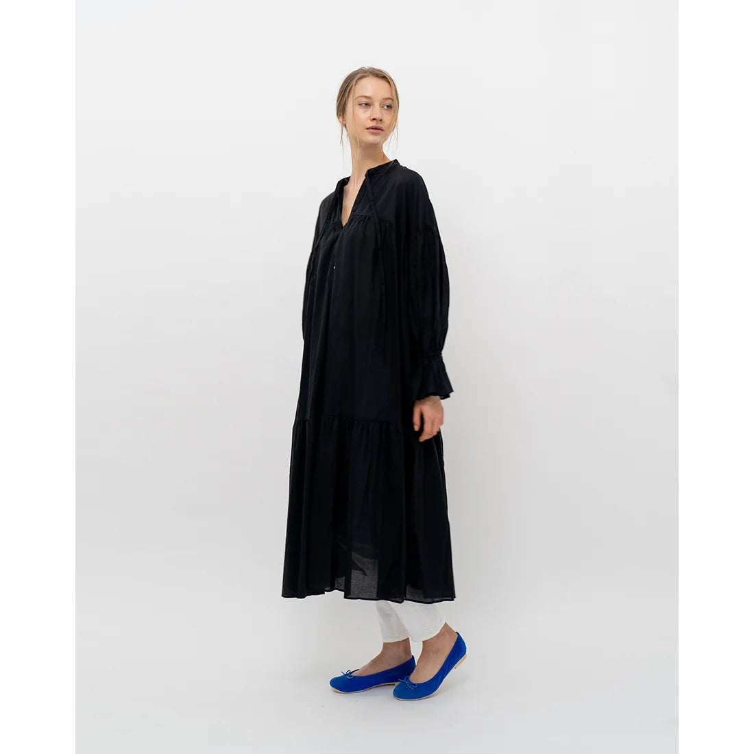 日本製【珍珠色調防水】Emma Francis 真皮 圓頭平底芭蕾舞鞋(02b-L S120)(Blue leather suede)(ブルー レザースエード)