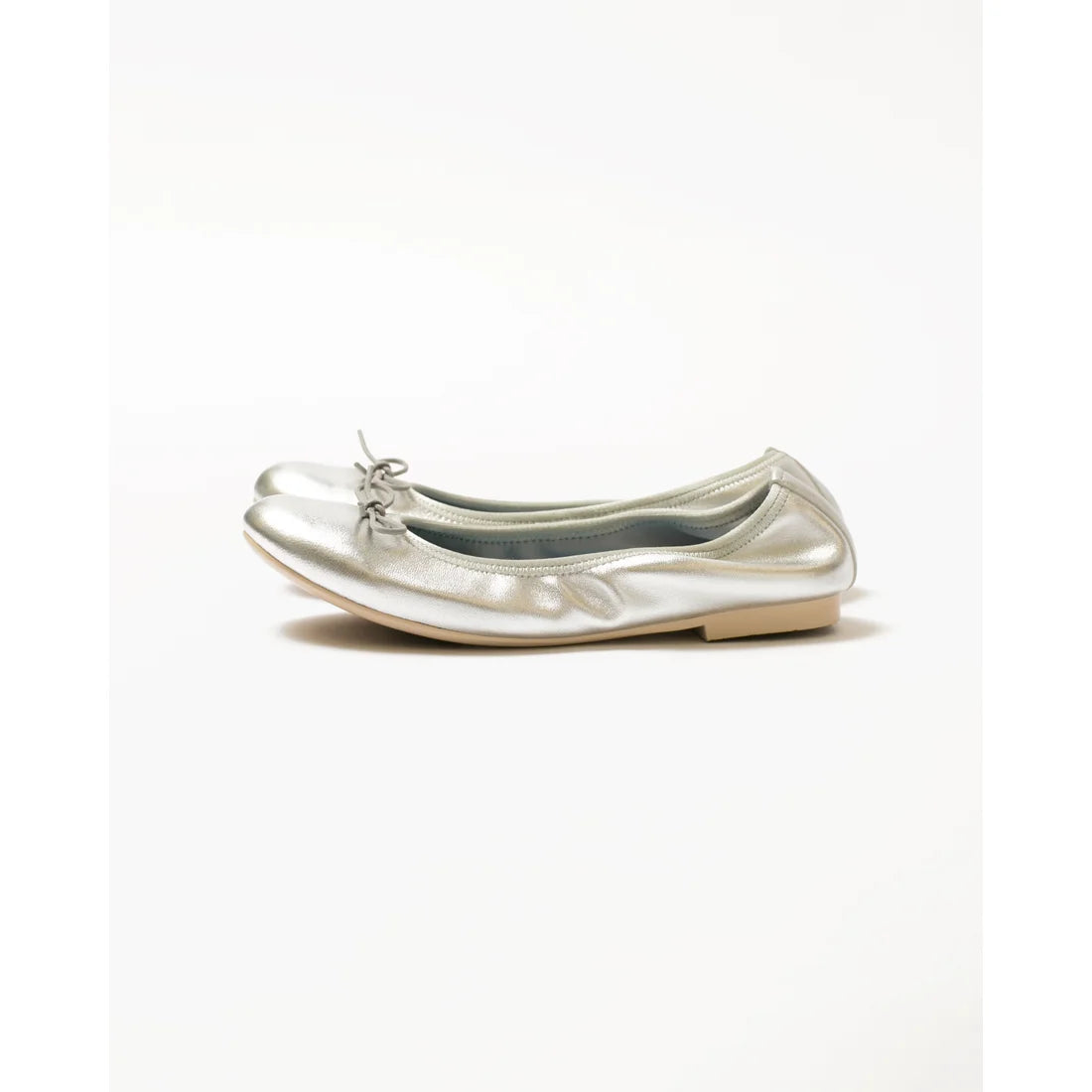 日本製【珍珠色調防水】Emma Francis 真皮 圓頭平底芭蕾舞鞋(02b-L M162)(Silver leather suede)(シルバー レザースエード)