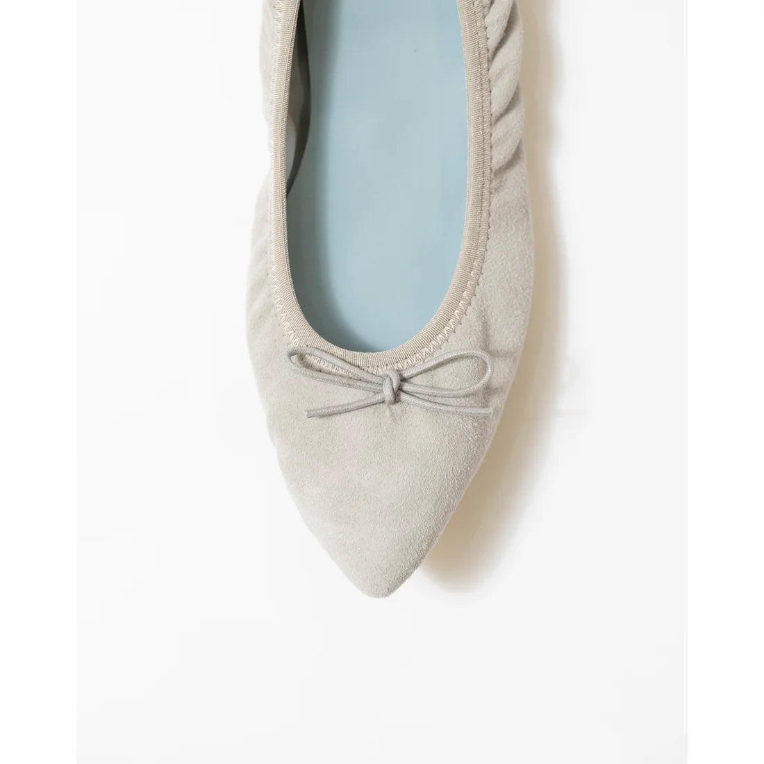 日本製【珍珠色調防水】Emma Francis尖頭平底芭蕾舞鞋 (01b-L S153) (Grey leather suede)(グレー レザースエード)