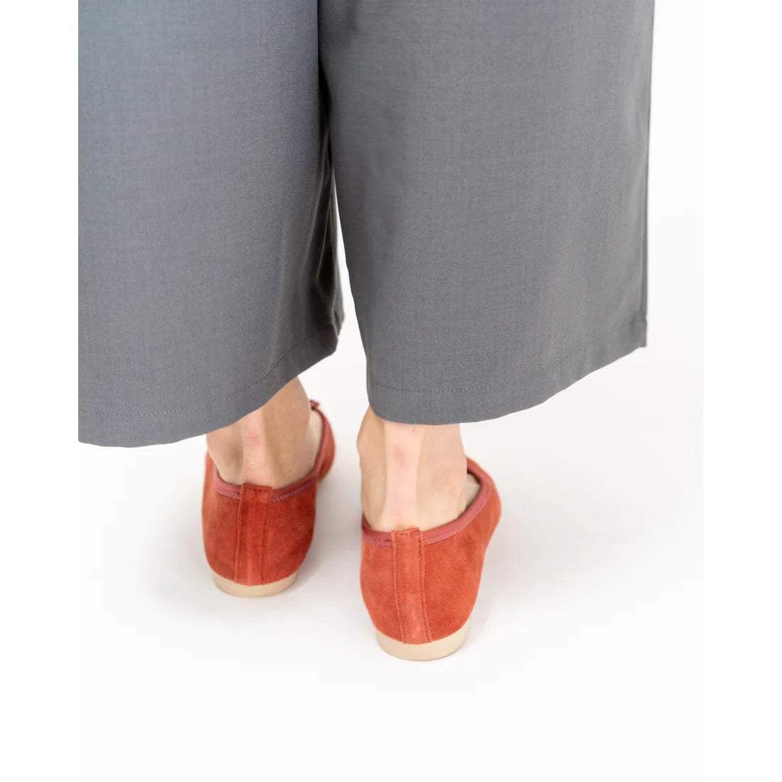 日本製【珍珠色調防水】Emma Francis尖頭平底芭蕾舞鞋(01b-L S129)(orange leather suede)(オレンジ レザースエード)