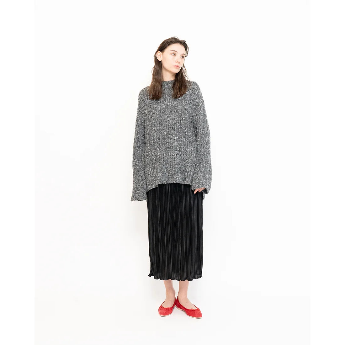 日本製【珍珠色調防水】Emma Francis尖頭平底芭蕾舞鞋 (01b-L S135) (Red leather suede)(レッド レザースエード)