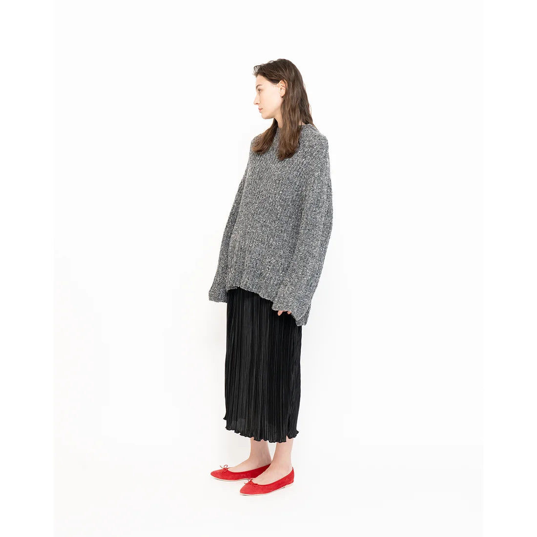 日本製【珍珠色調防水】Emma Francis尖頭平底芭蕾舞鞋 (01b-L S135) (Red leather suede)(レッド レザースエード)