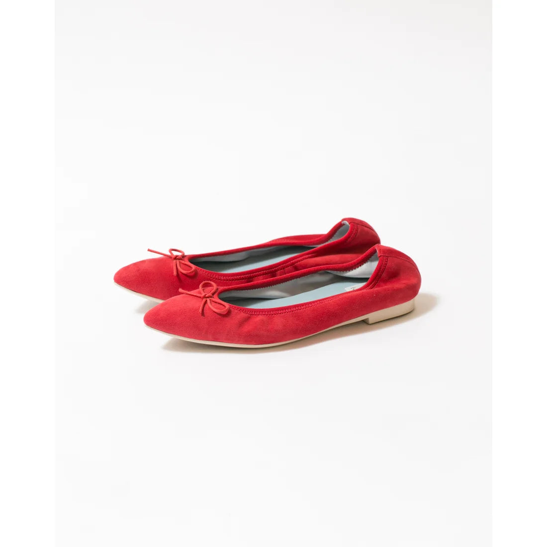 日本製【珍珠色調防水】Emma Francis尖頭平底芭蕾舞鞋 (01b-L S135) (Red leather suede)(レッド レザースエード)
