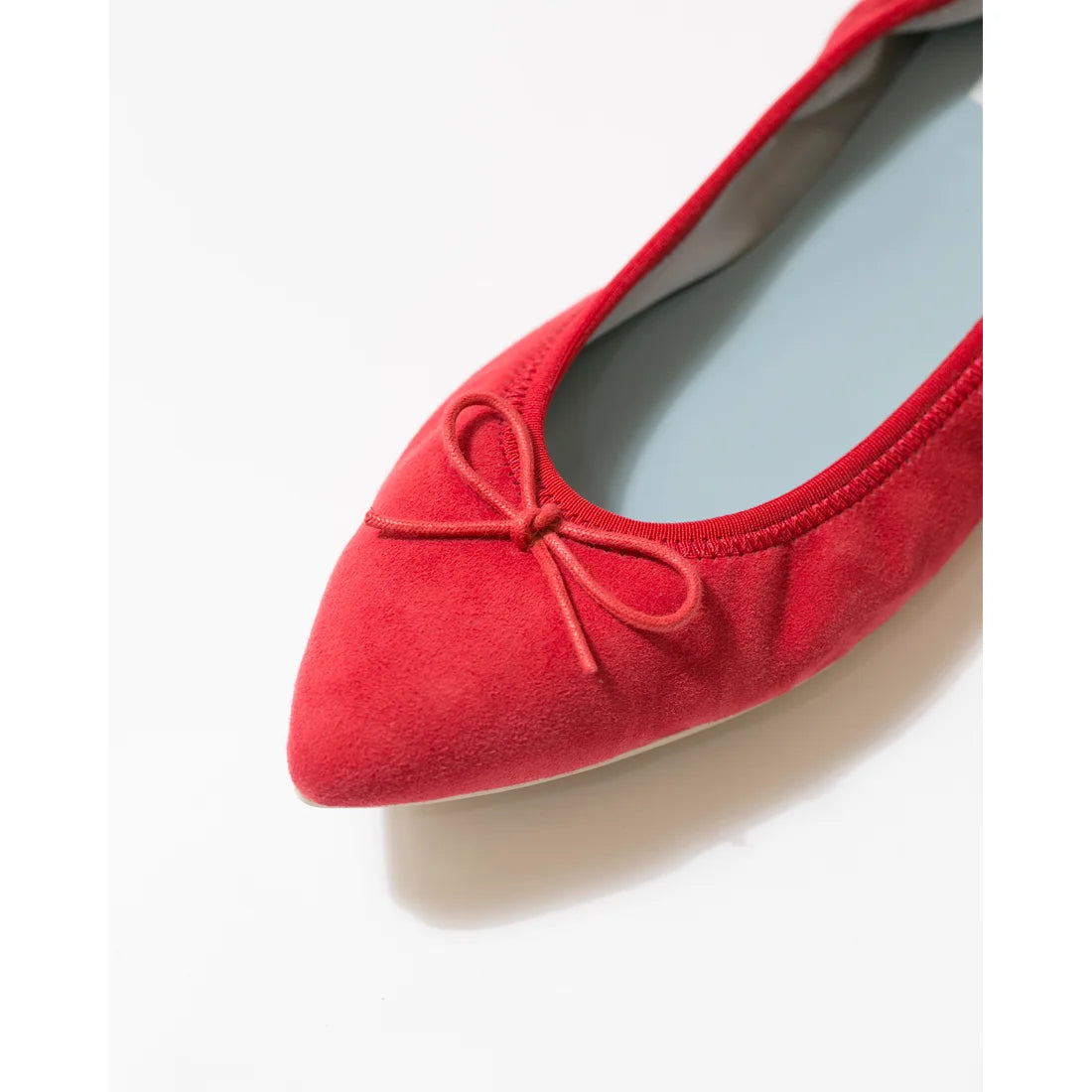 日本製【珍珠色調防水】Emma Francis尖頭平底芭蕾舞鞋 (01b-L S135) (Red leather suede)(レッド レザースエード)