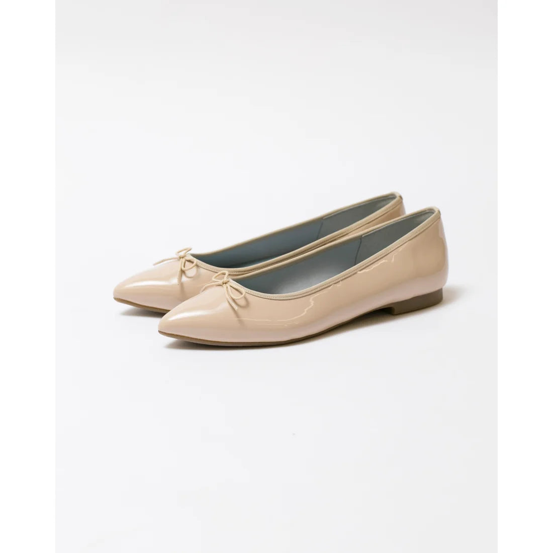 日本製【晴雨兼容】Emma Francis尖頭平底芭蕾舞晴雨鞋(01a-E 108)(Beige enamel) (ベージュ エナメル)