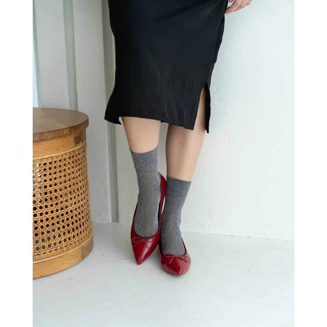 日本製【晴雨兼容】Emma Francis尖頭平底芭蕾舞晴雨鞋(01a-E 135)(Dark red enamel)(ダークレッド エナメル)