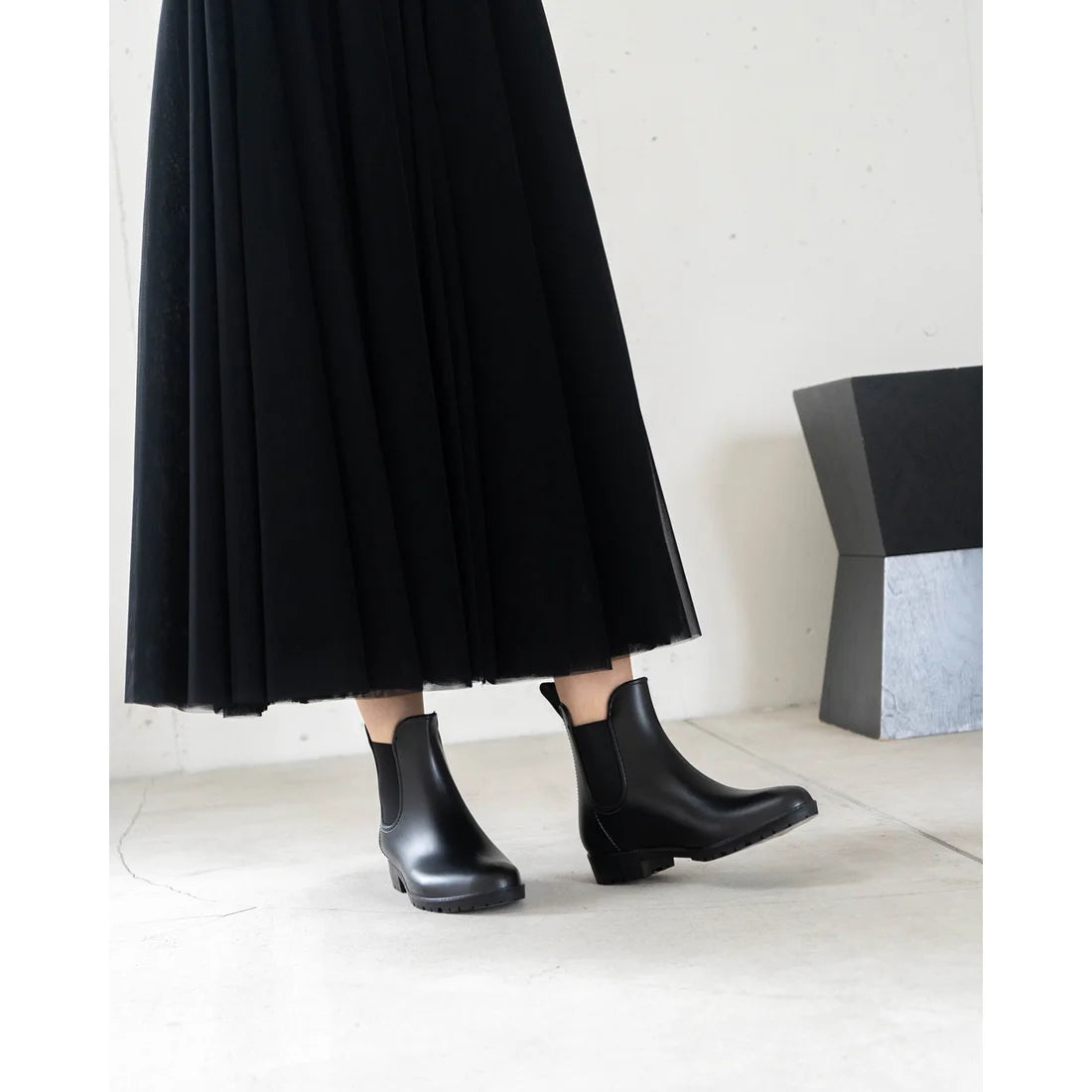Emma Francis 鬆緊帶橡膠雨靴 (9001a R101)(Black rubber)(ブラック ラバー)