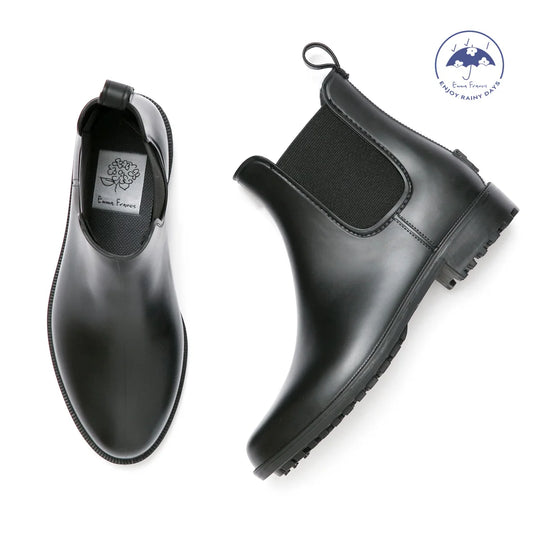 Emma Francis 鬆緊帶橡膠雨靴 (9001a R101)(Black rubber)(ブラック ラバー)