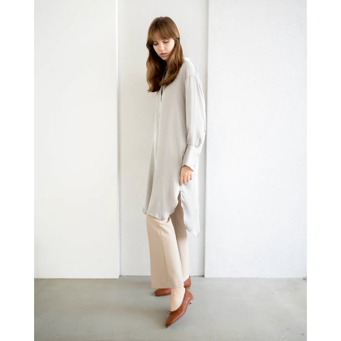 日本製【蘋果皮】【防水】 Emma Francis方頭平底芭蕾舞鞋(03b-AP 186)(Camel Apple Leather Smooth)(キャメル アップルレザースムース)