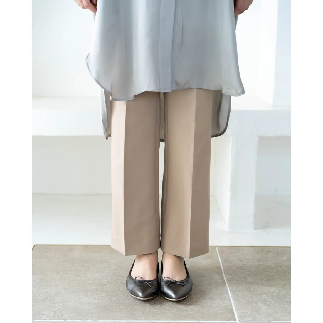 日本製【珍珠色調防水】Emma Francis尖頭平底芭蕾舞鞋(01b-L M174 )(steel leather mylar)(スチール レザーマイラー)