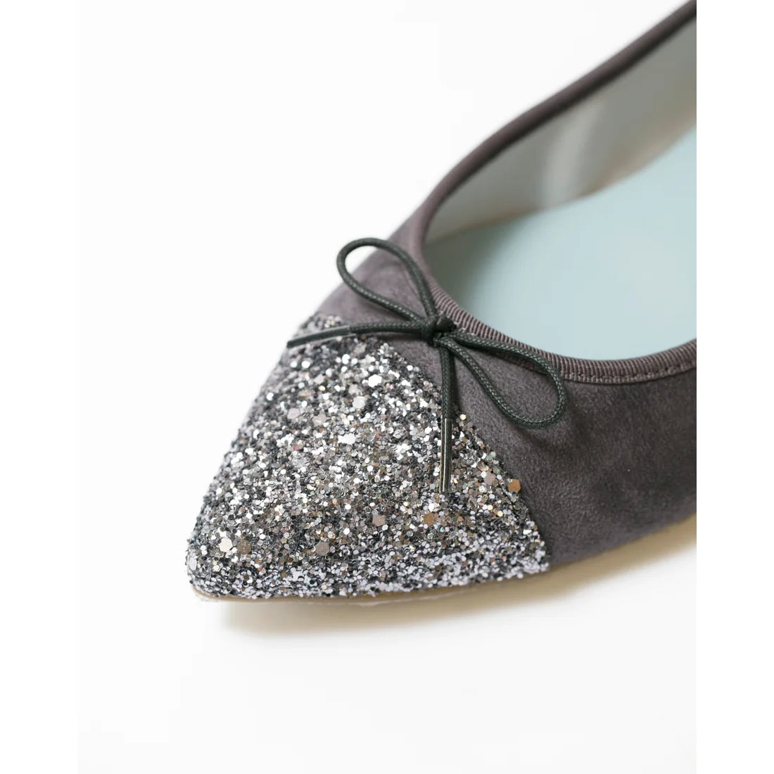 日本製 Emma Francis 絨面革尖頭平底芭蕾舞鞋 (01l-S 153)(Gray suede)(グレー スエード)