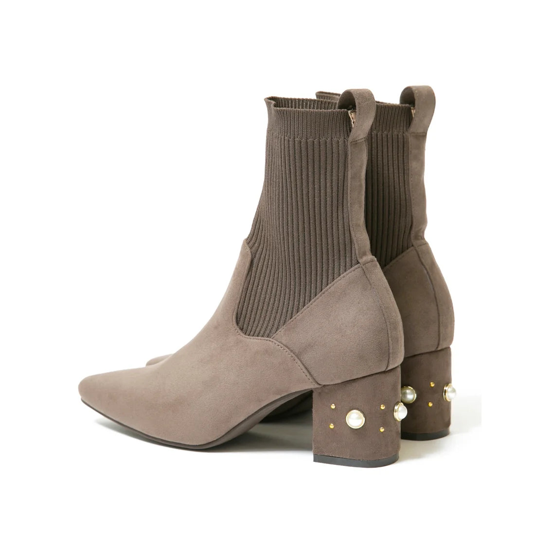 日本製Emma Francis 珍珠跟針織靴(炭灰色麂皮)(9006-S 155)(charcoal gray suede)(charcoal gray suede)