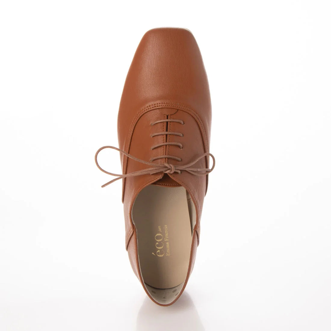 日本製 【蘋果皮】【防水】Emma Francis平底繫帶鞋(駝色蘋果皮光滑)(03d-AP 186)(camel apple leather smooth)(キャメル アップルレザースムース)