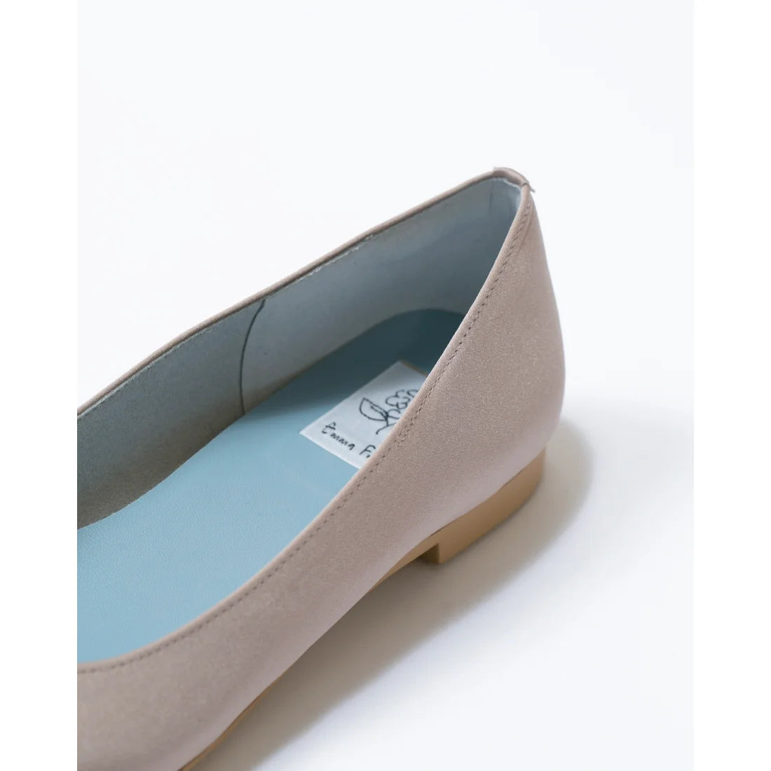 日本製 Emma Francis 平底珠寶搭扣高跟鞋(01t-ST 108)(Beige satin)(ベージュ サテン)