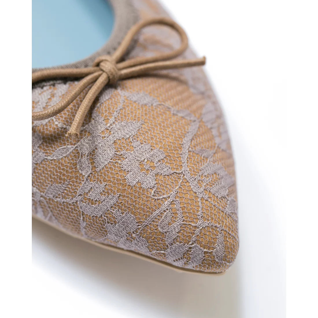 日本製【珍珠色調防水】Emma Francis尖頭平底芭蕾舞鞋(01b-L S551)(Charcoal gray lace leather suede)(チャコールグレー レース レザースエード)