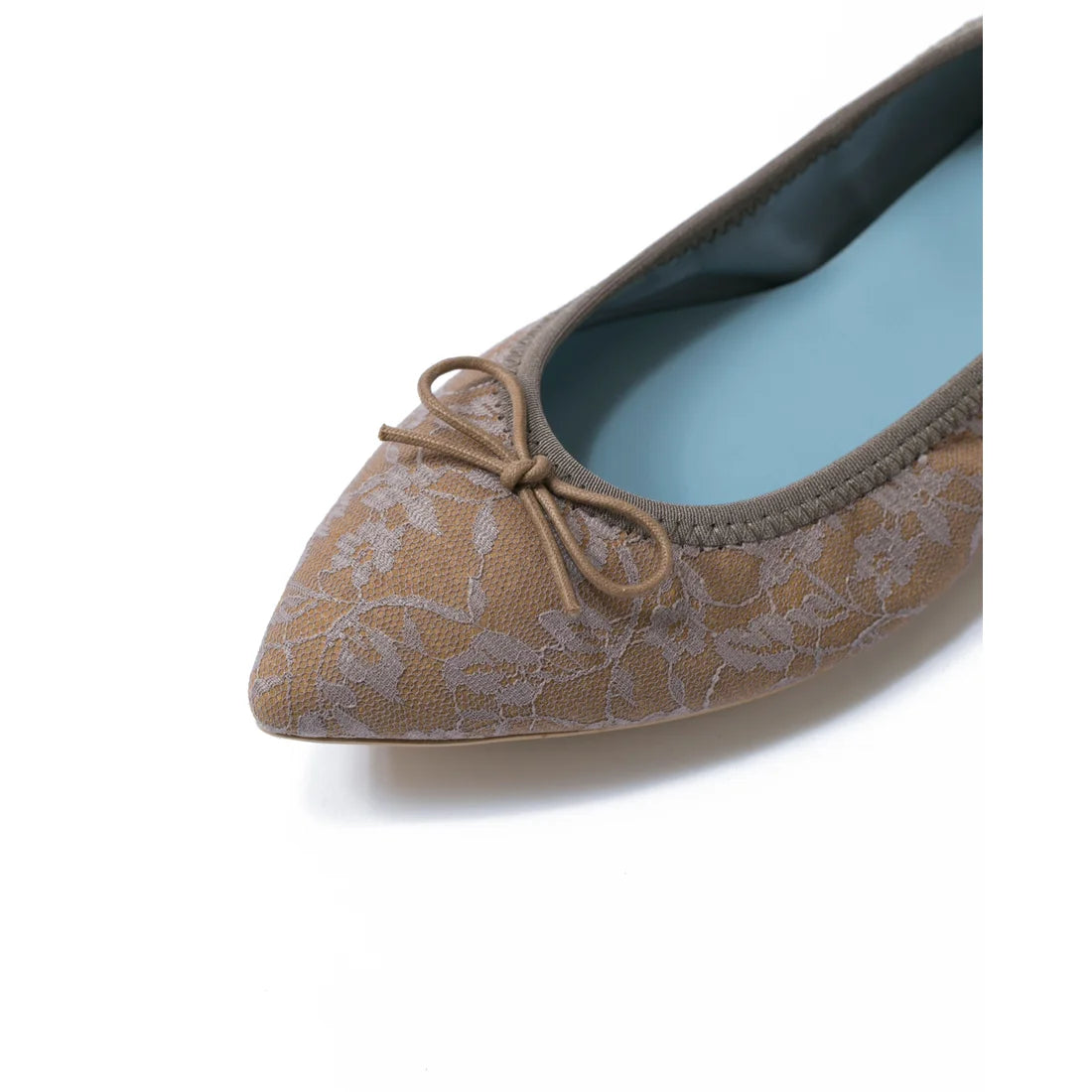 日本製【珍珠色調防水】Emma Francis尖頭平底芭蕾舞鞋(01b-L S551)(Charcoal gray lace leather suede)(チャコールグレー レース レザースエード)