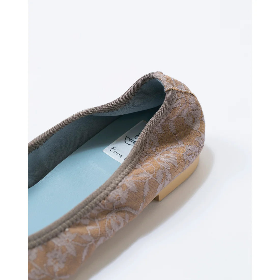 日本製【珍珠色調防水】Emma Francis尖頭平底芭蕾舞鞋(01b-L S551)(Charcoal gray lace leather suede)(チャコールグレー レース レザースエード)