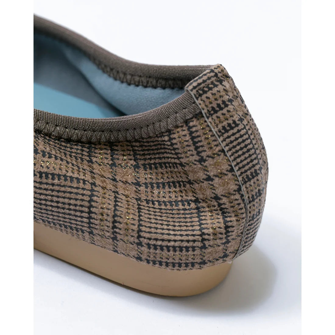 日本製【珍珠色調防水】Emma Francis尖頭平底芭蕾舞鞋(01b-L S531)(Oak check leather suede)(オーク チェック レザースエード)