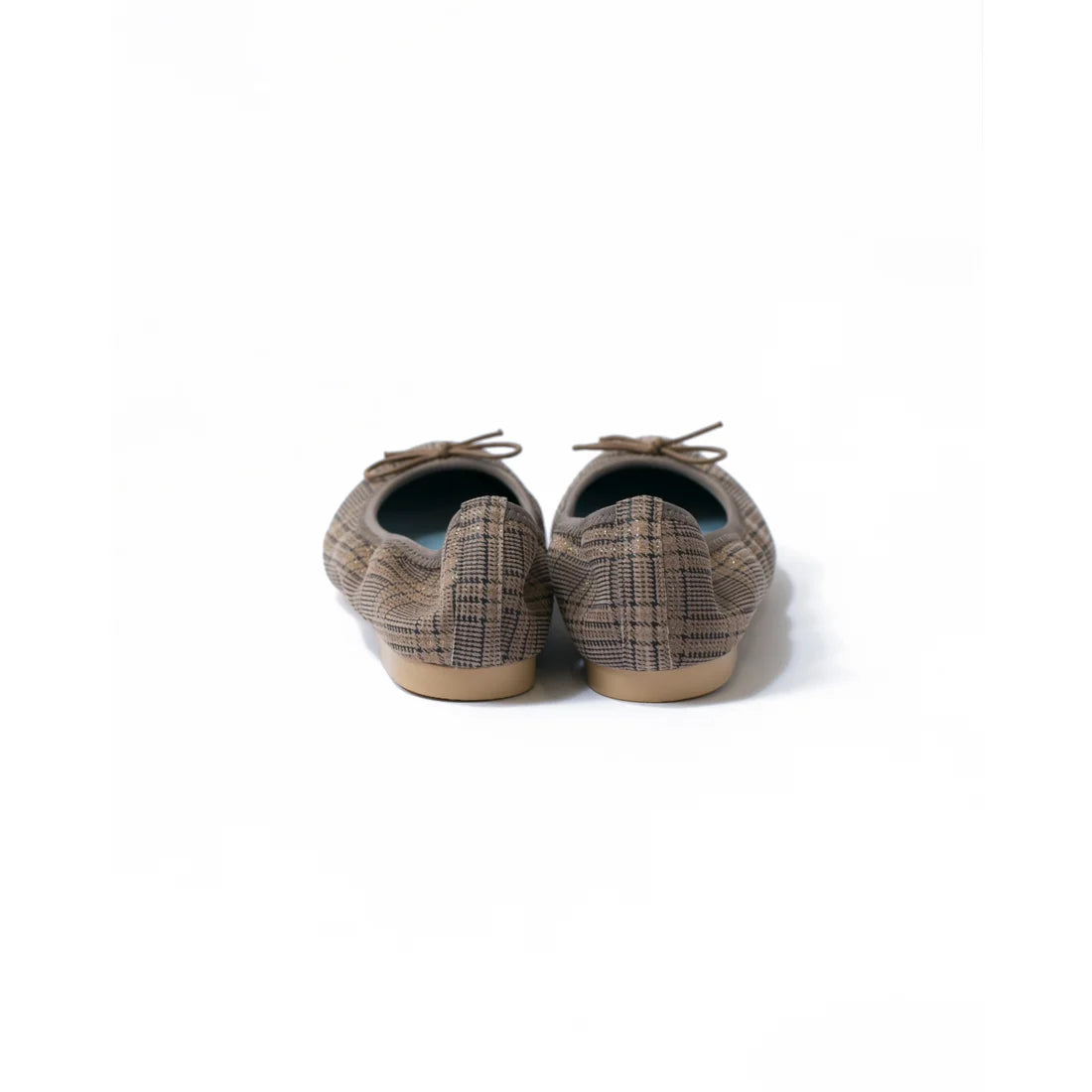 日本製【珍珠色調防水】Emma Francis尖頭平底芭蕾舞鞋(01b-L S531)(Oak check leather suede)(オーク チェック レザースエード)