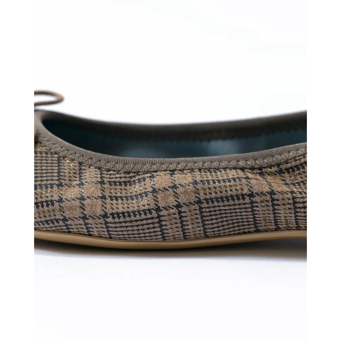 日本製【珍珠色調防水】Emma Francis尖頭平底芭蕾舞鞋(01b-L S531)(Oak check leather suede)(オーク チェック レザースエード)