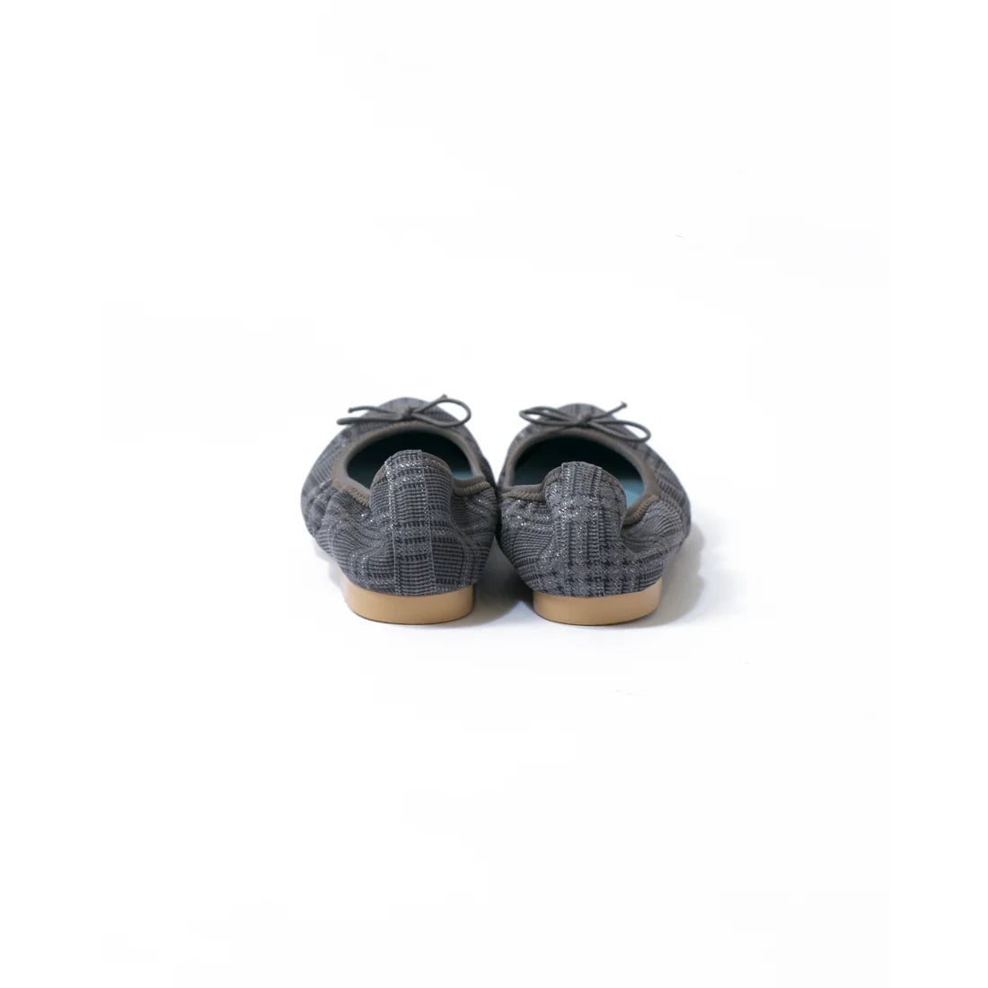日本製【珍珠色調防水】Emma Francis尖頭平底芭蕾舞鞋(01b-L S532)(Gray checked leather suede)(グレー チェック レザースエード)
