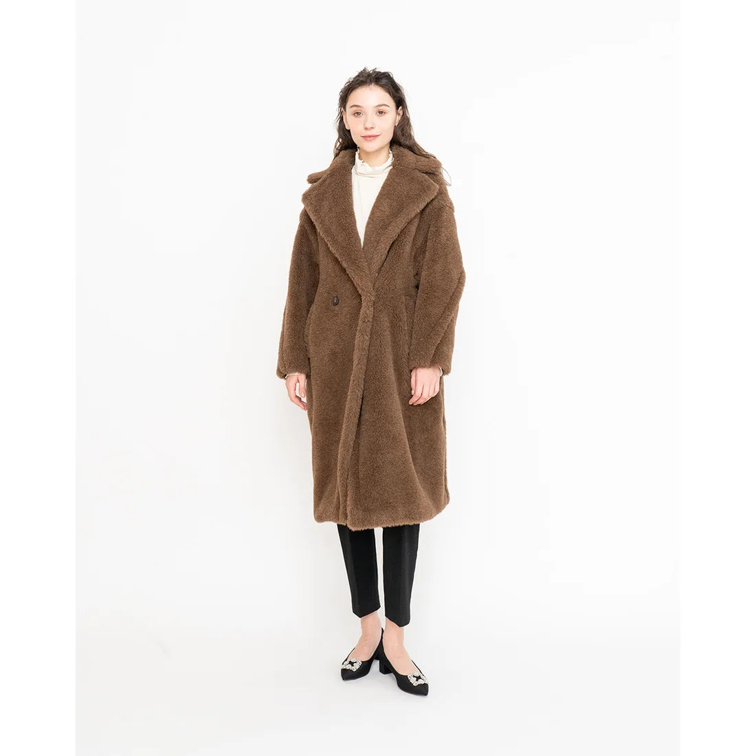 日本製 Emma Francis 尖頭3cm跟珠寶搭扣高跟鞋(3002b-ST 101)(Black satin)(ブラック サテン)