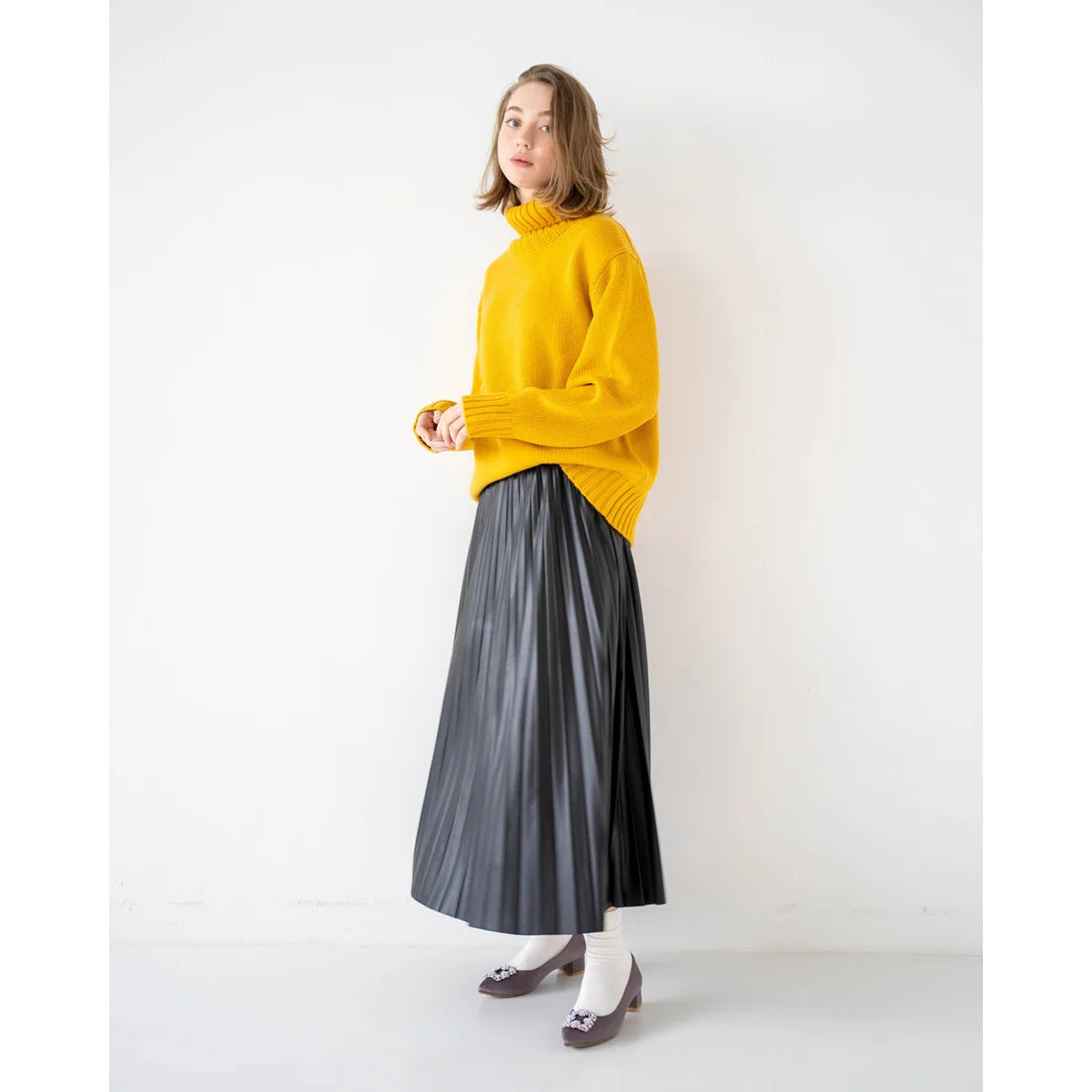 日本製 Emma Francis 尖頭3cm跟珠寶搭扣高跟鞋(3002b-ST 155)(Charcoal gray satin)(チャコールグレー サテン)