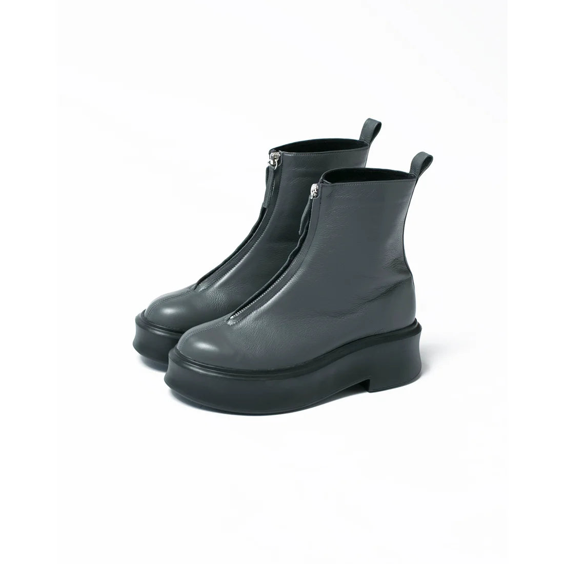 日本製【防水】Emma Francis Volume Sole厚底前拉鍊靴子 (9013a-L 153)(Gray leather)(グレー レザー)