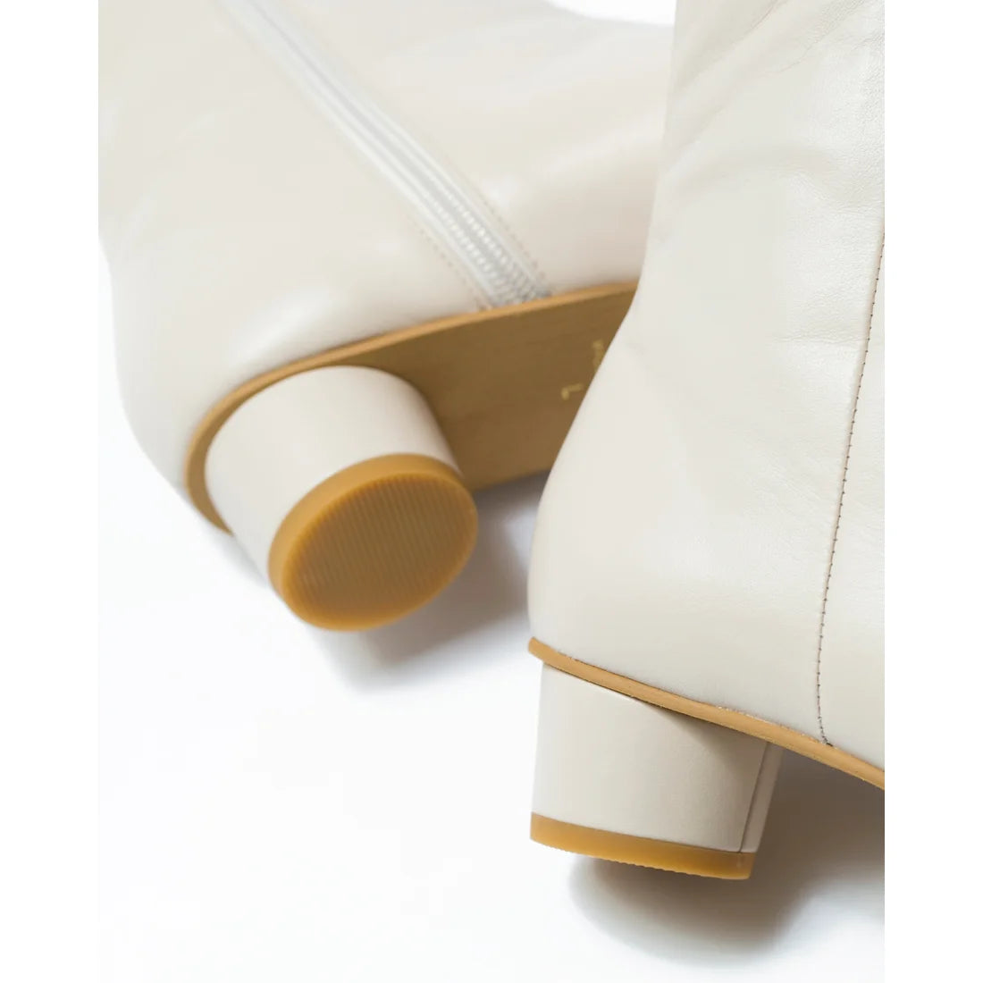 日本製【防水】Emma Francis 素面高跟靴 (9014a-L 177)(Ivory leather)(アイボリー レザー)