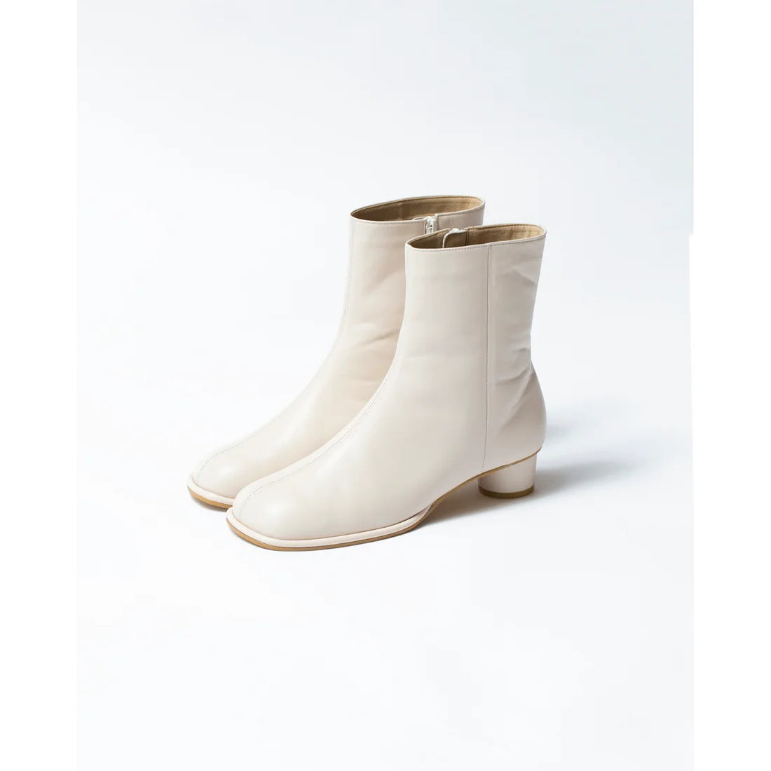 日本製【防水】Emma Francis 素面高跟靴 (9014a-L 177)(Ivory leather)(アイボリー レザー)