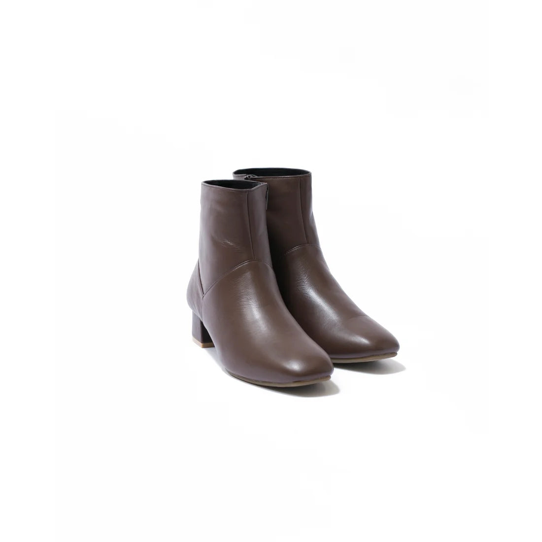 日本製【防水】Emma Francis 4cm素面高跟短靴 (9009a-L 105)(Brown leather)(ブラウン レザー)